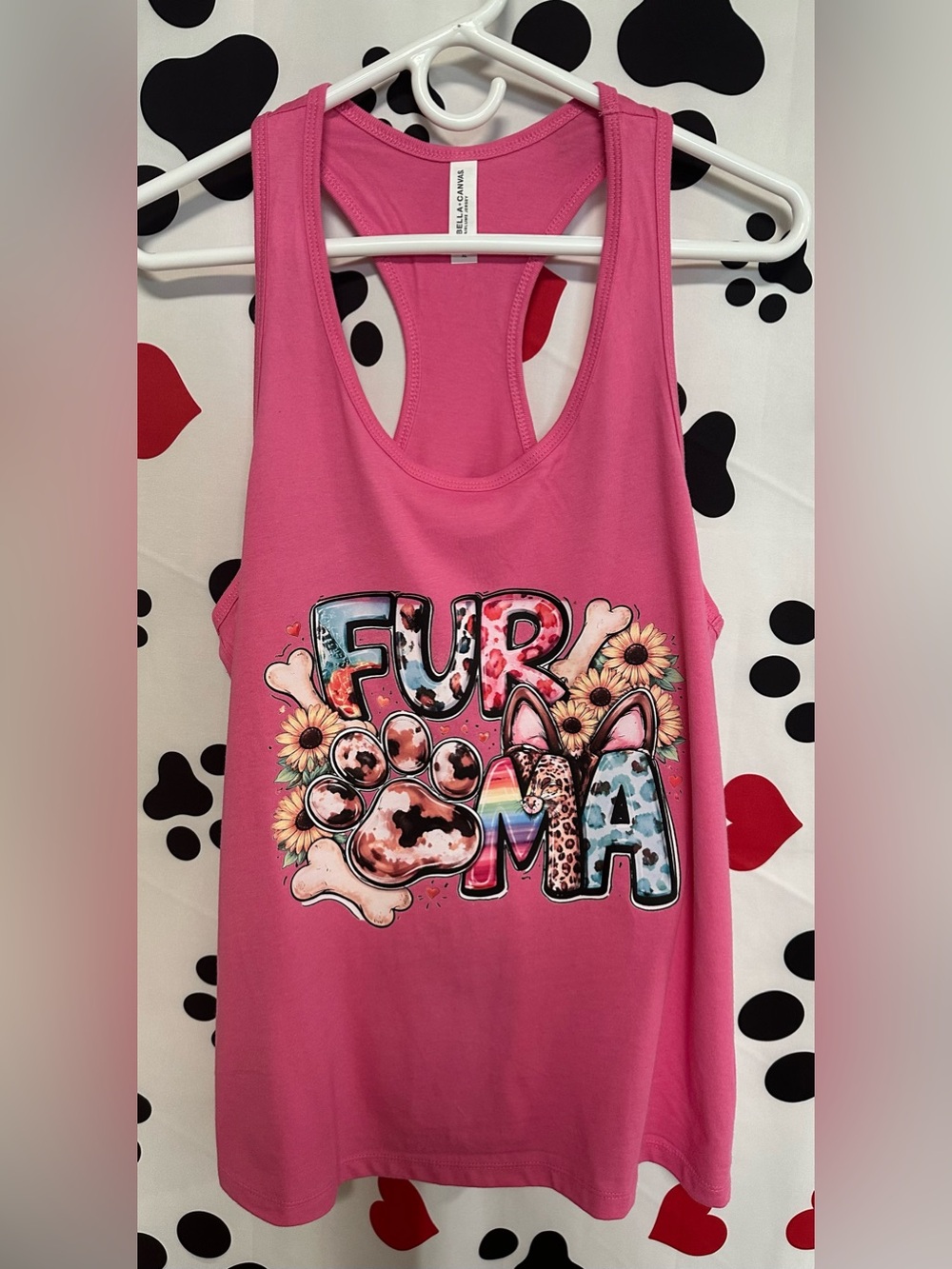 Dog Graphic Racer Back Tank Top - NIP